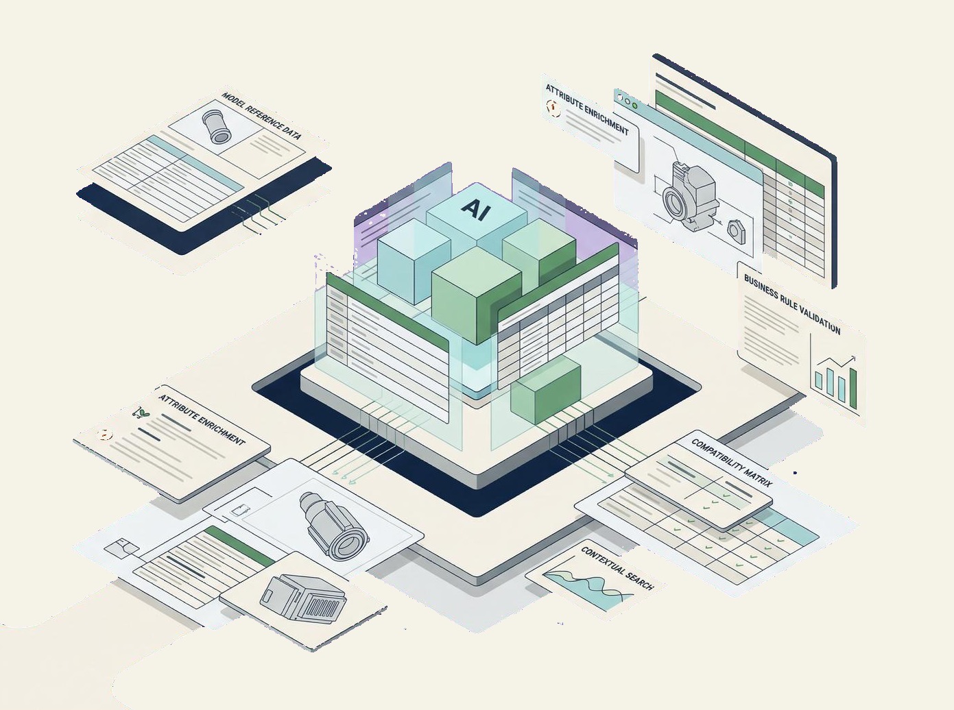 Motor de IA para catálogo técnico de recambios: matching, enriquecimiento y búsqueda contextual.